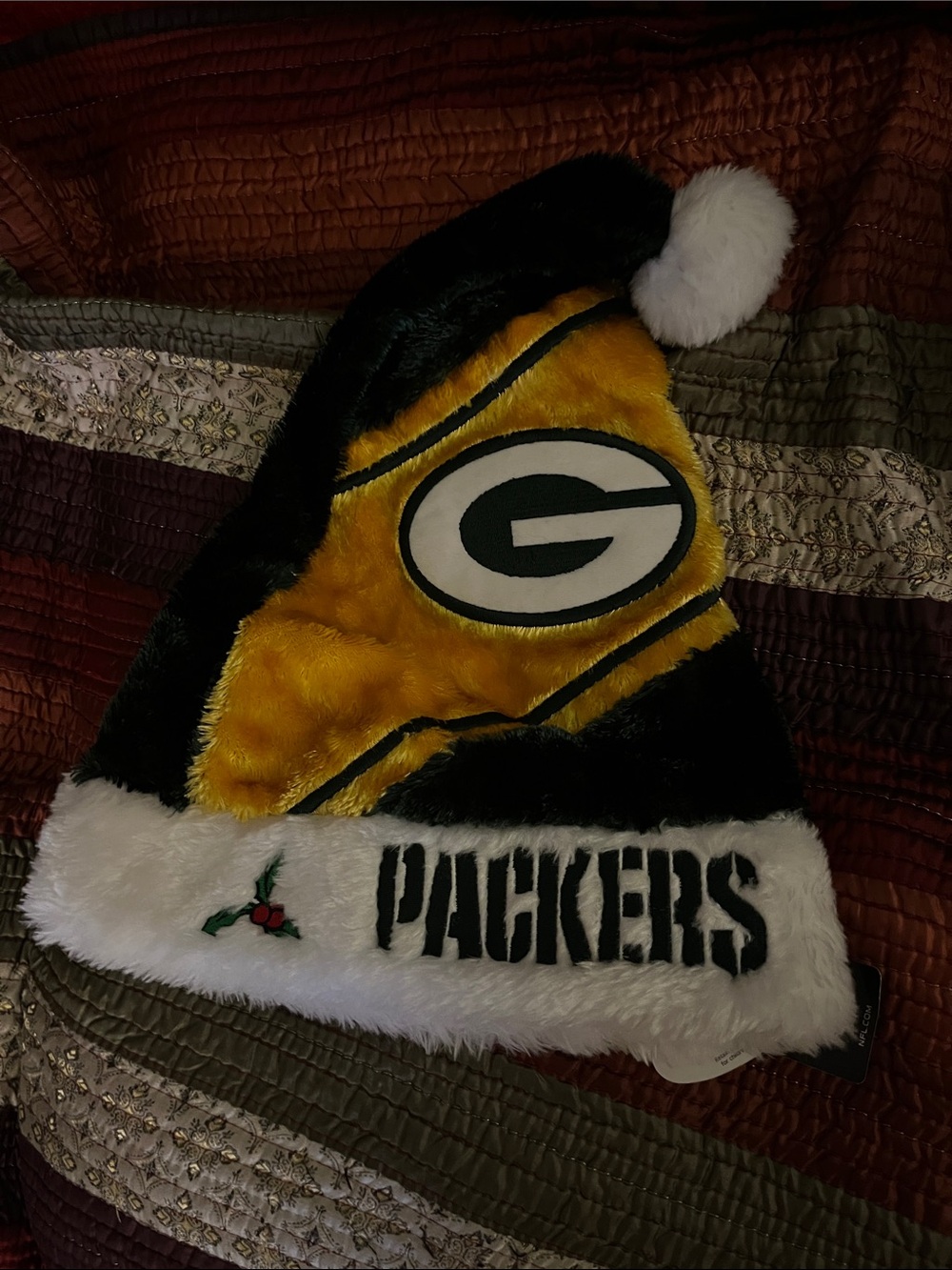 Official Packers Santa hat NWT collectible rare OS Forever NFL plush